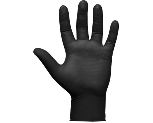 Перчатки JETA SAFETY NATRIX нескользящие одноразовые чёрные нитриловые, разм.M, 50 шт